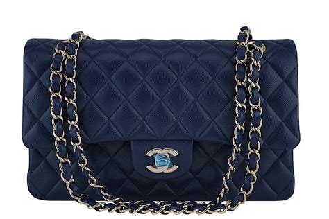 chanel classic flap navy blue